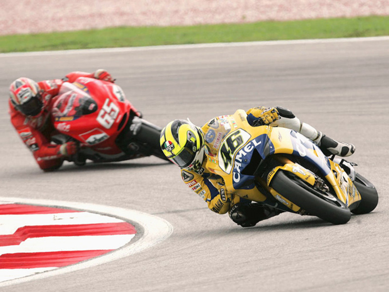 Valentino Rossi took victory over Loris Capirossi Malaysia