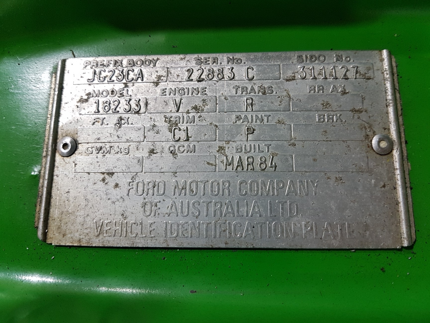 1984 FORD FALCON XE 4 SPEED MANUAL SEDAN