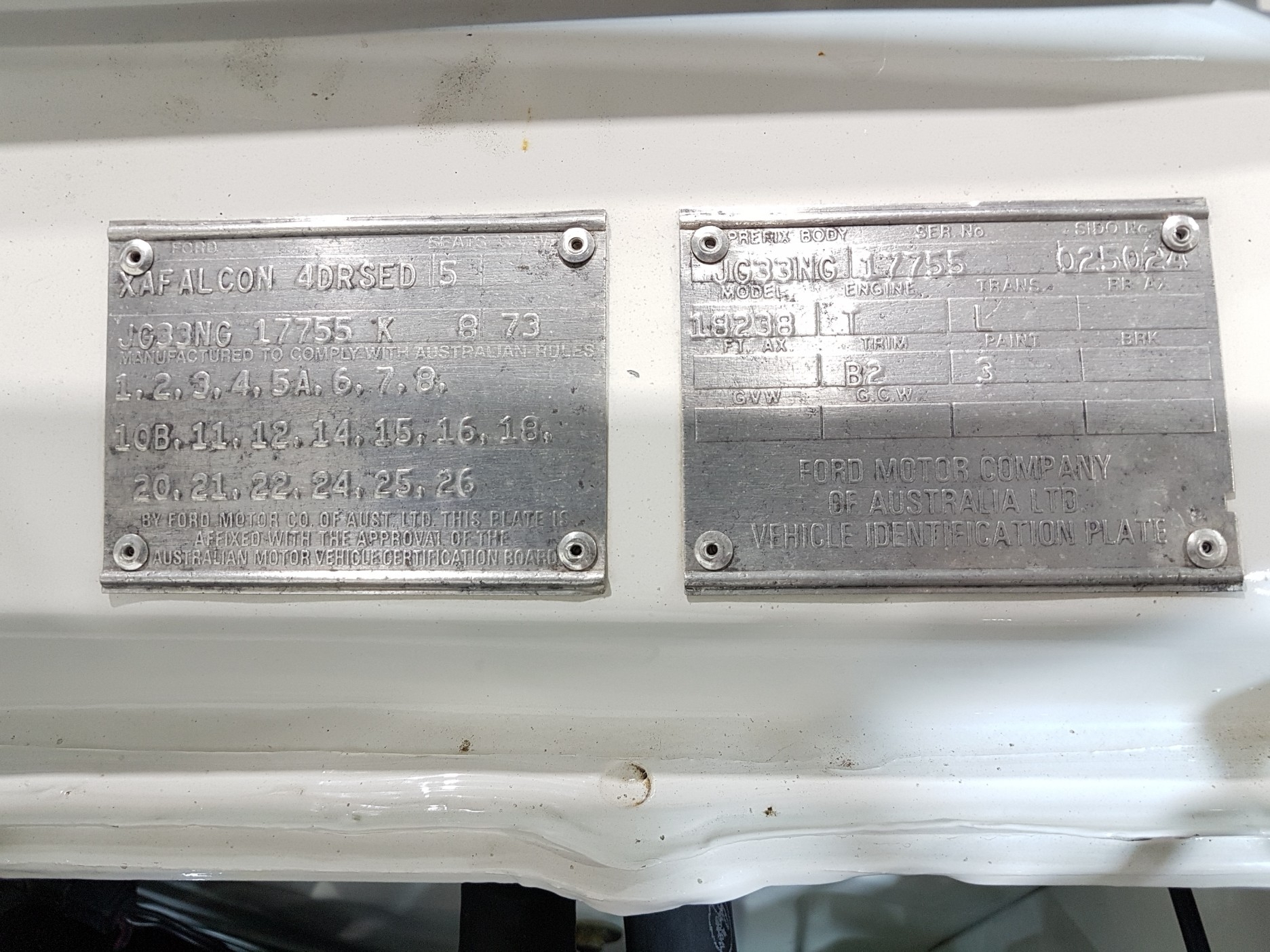 1973 FORD FALCON XA GT RPO 083 4 SPEED MANUAL SEDAN