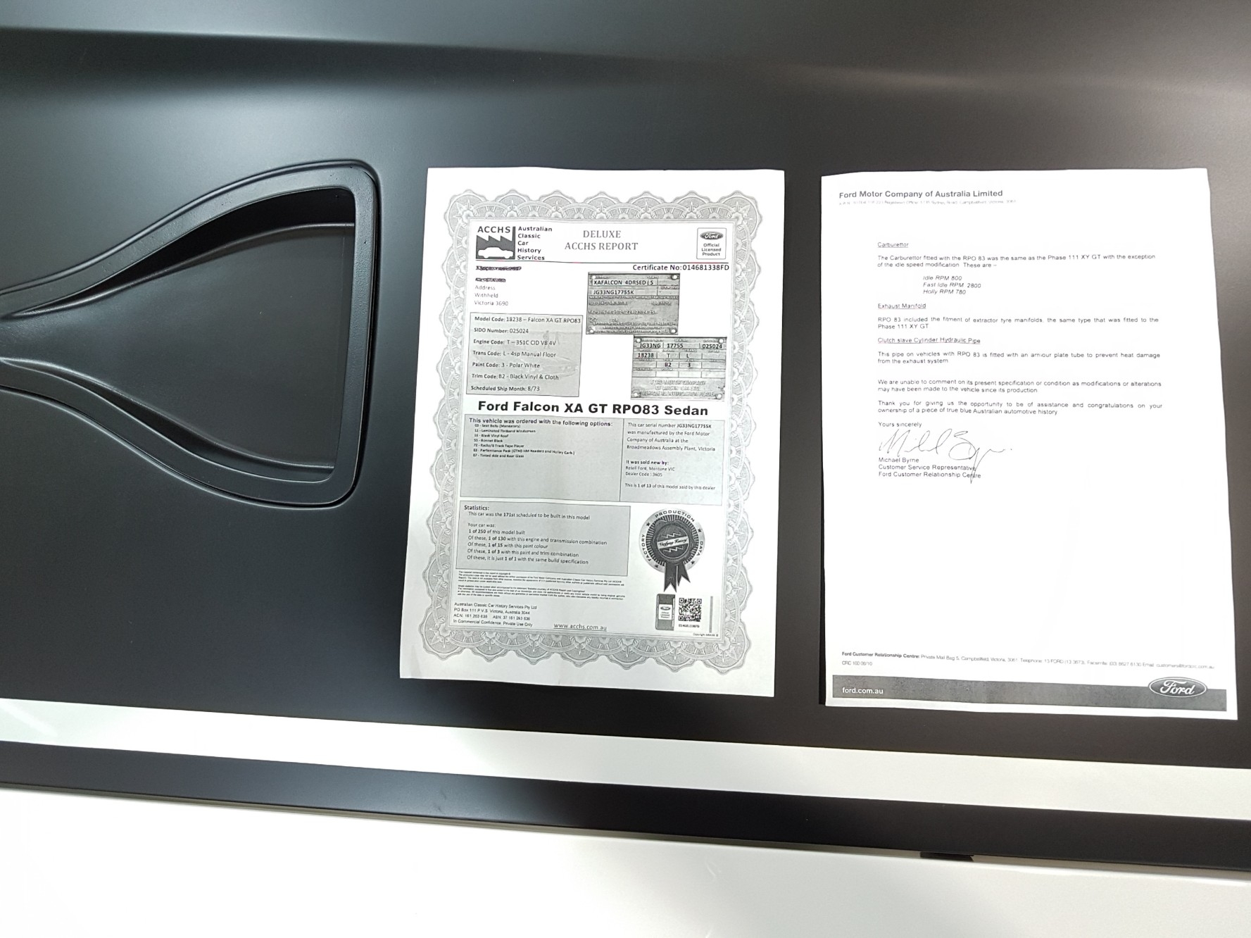 1973 FORD FALCON XA GT RPO 083 4 SPEED MANUAL SEDAN