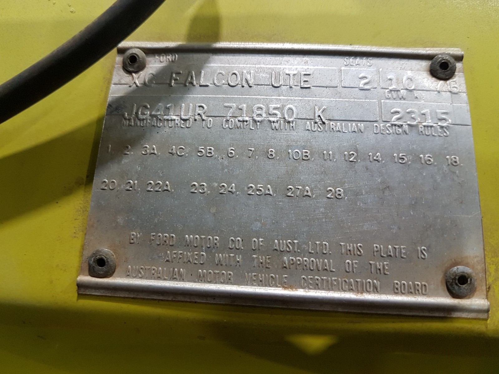 1978 FORD FALCON XC 3 SPEED AUTOMATIC UTE
