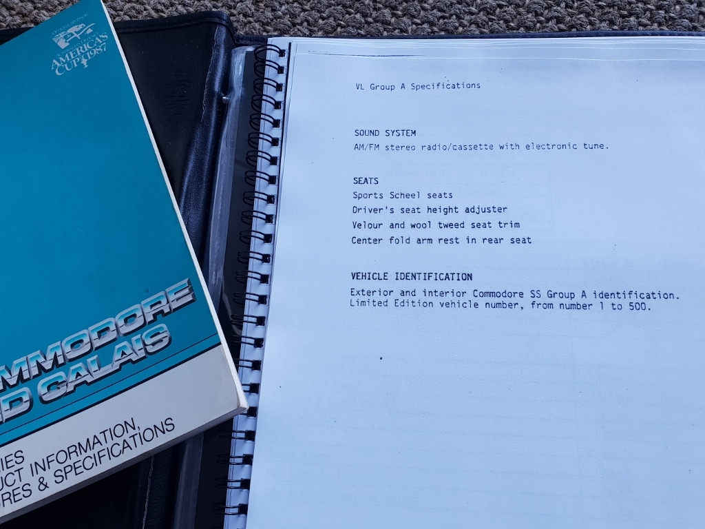 1986 HDT HOLDEN COMMODORE VL SS GROUP A 5 SPEED MANUAL SEDAN
