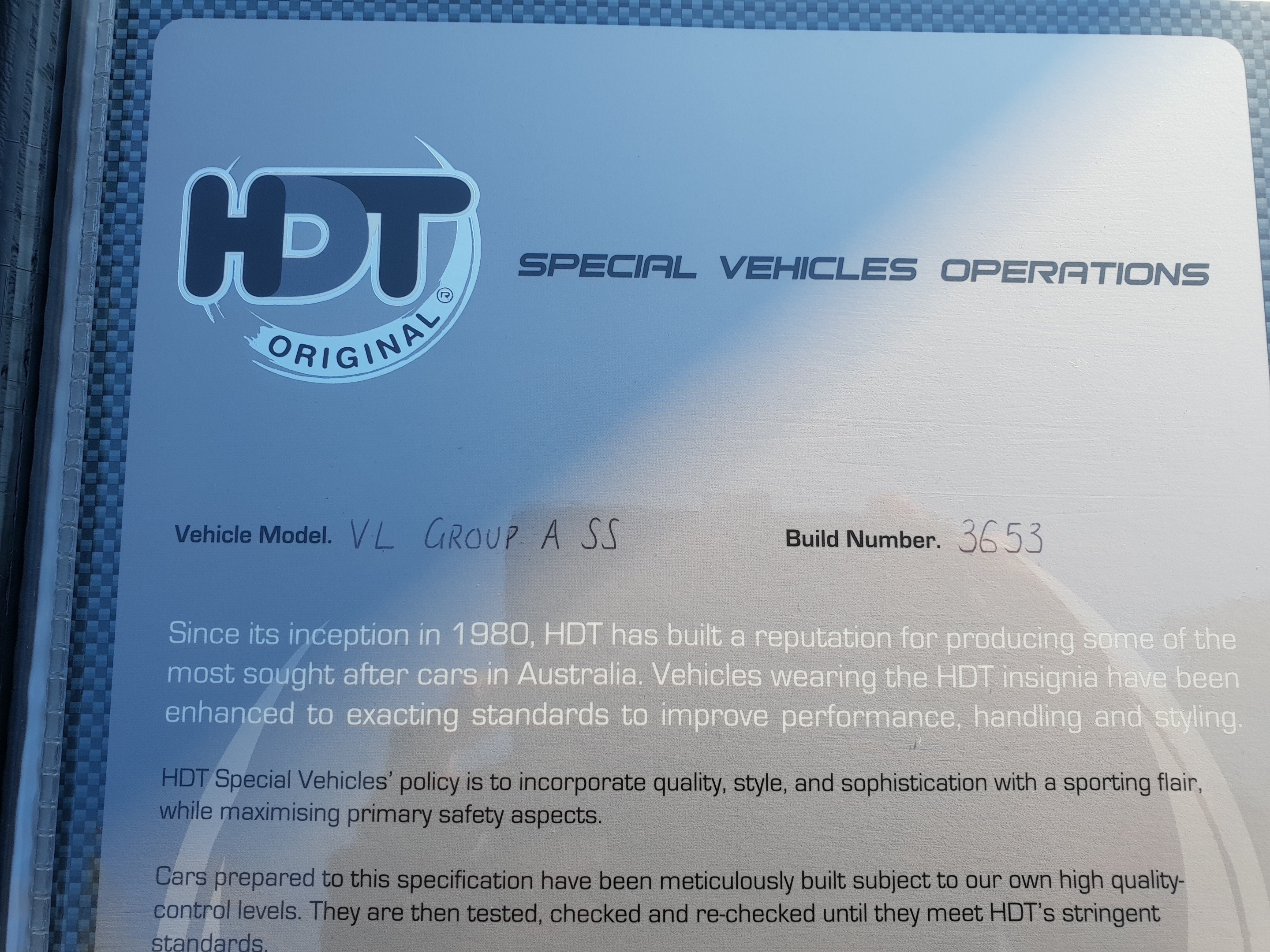 1986 HDT HOLDEN COMMODORE VL SS GROUP A 5 SPEED MANUAL SEDAN