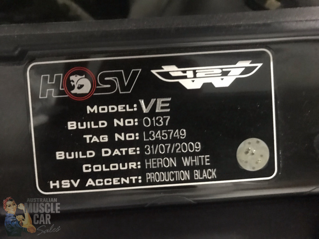 2009 HSV W427 VE 6 SPEED MANUAL SEDAN