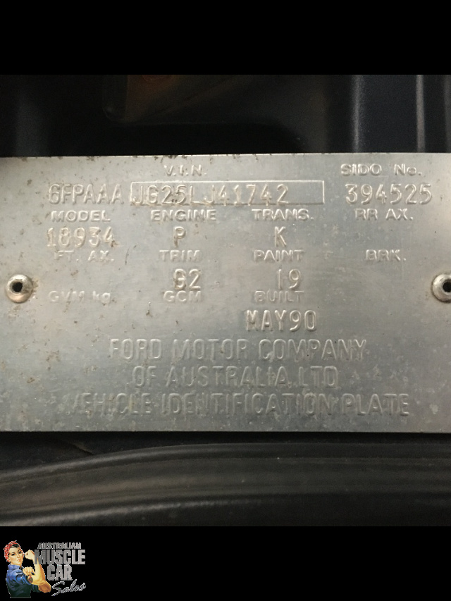 1991 FORD FALCON S EA DICK JOHNSON RACING 5 SPEED MANUAL SEDAN