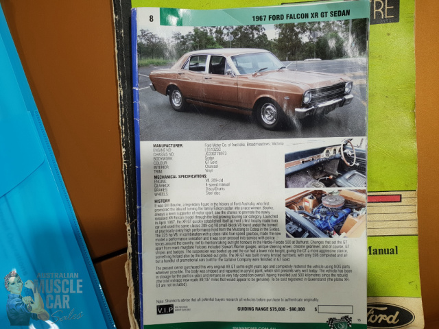 1967 FORD FALCON XR GT 4 SPEED MANUAL SEDAN
