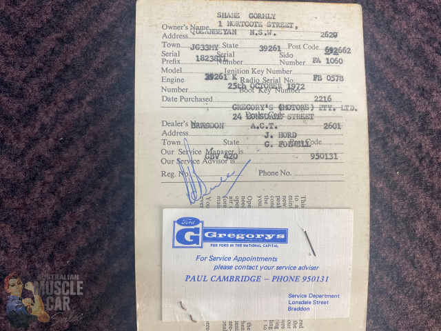 1972 FORD FALCON XA GT 4 SPEED MANUAL SEDAN