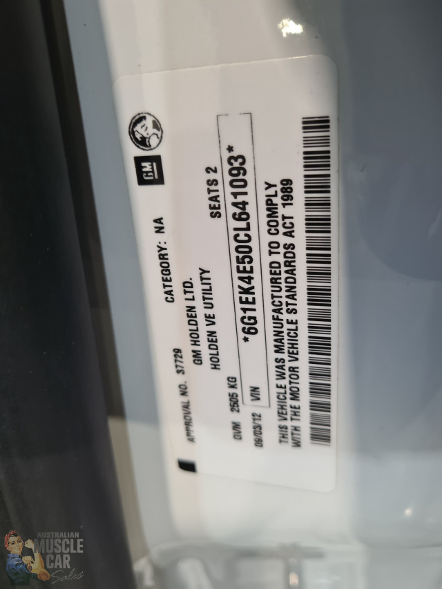 2012 HOLDEN OMEGA VE SERIES II 6 SPEED AUTOMATIC UTILITY