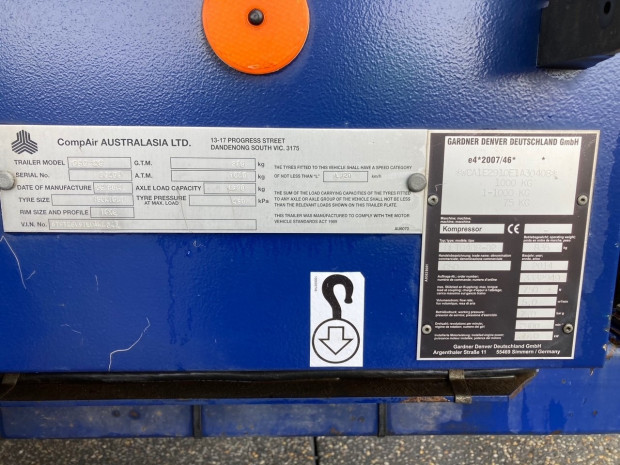 2014 COMPAIR C50 AIR COMPRESSOR ON TRAILER