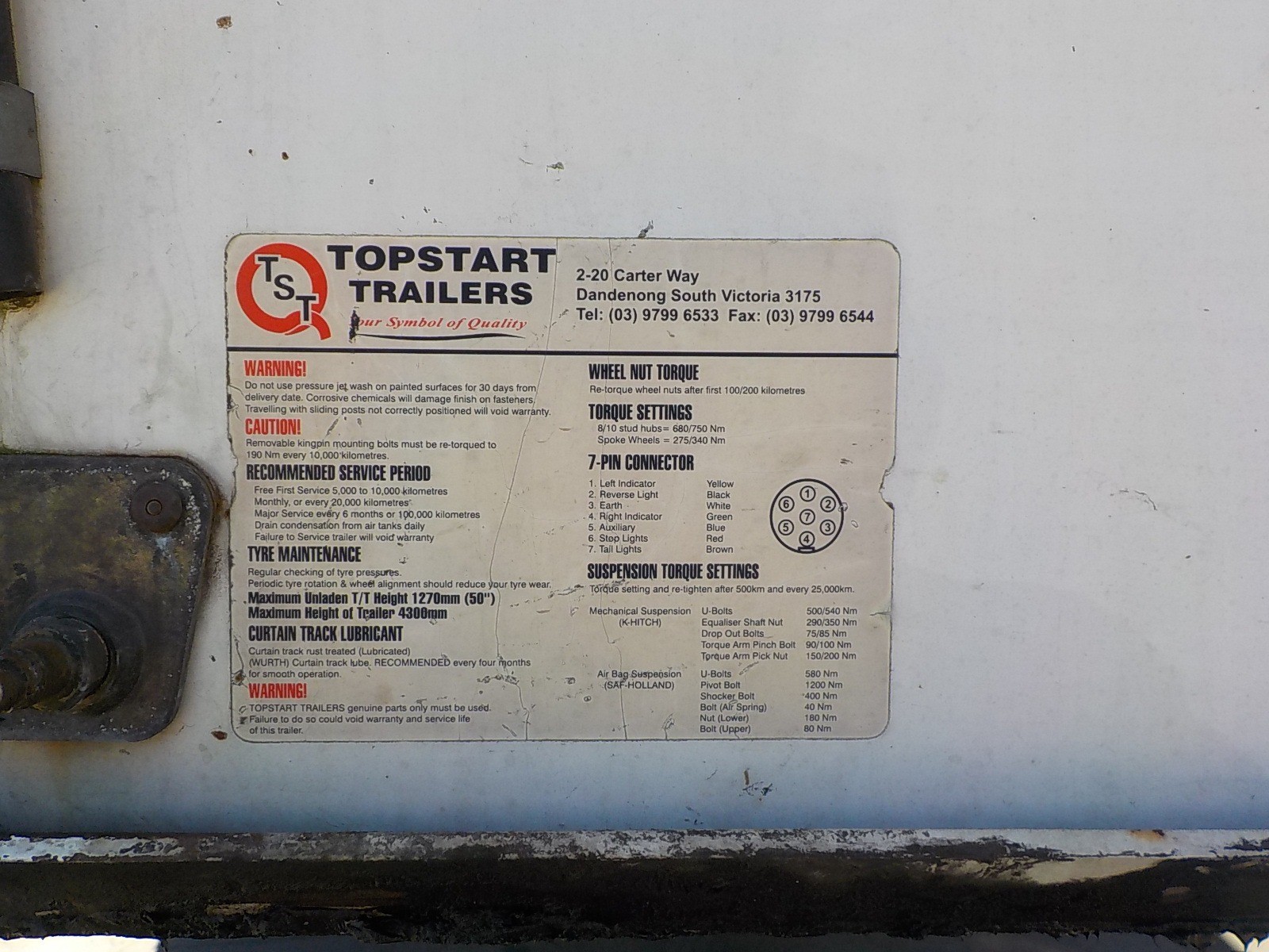 2008 TOPSTART REFRIG CURTAINSIDER TRAILER B/D COMBINATION TST887-A &AMP; TST886-B