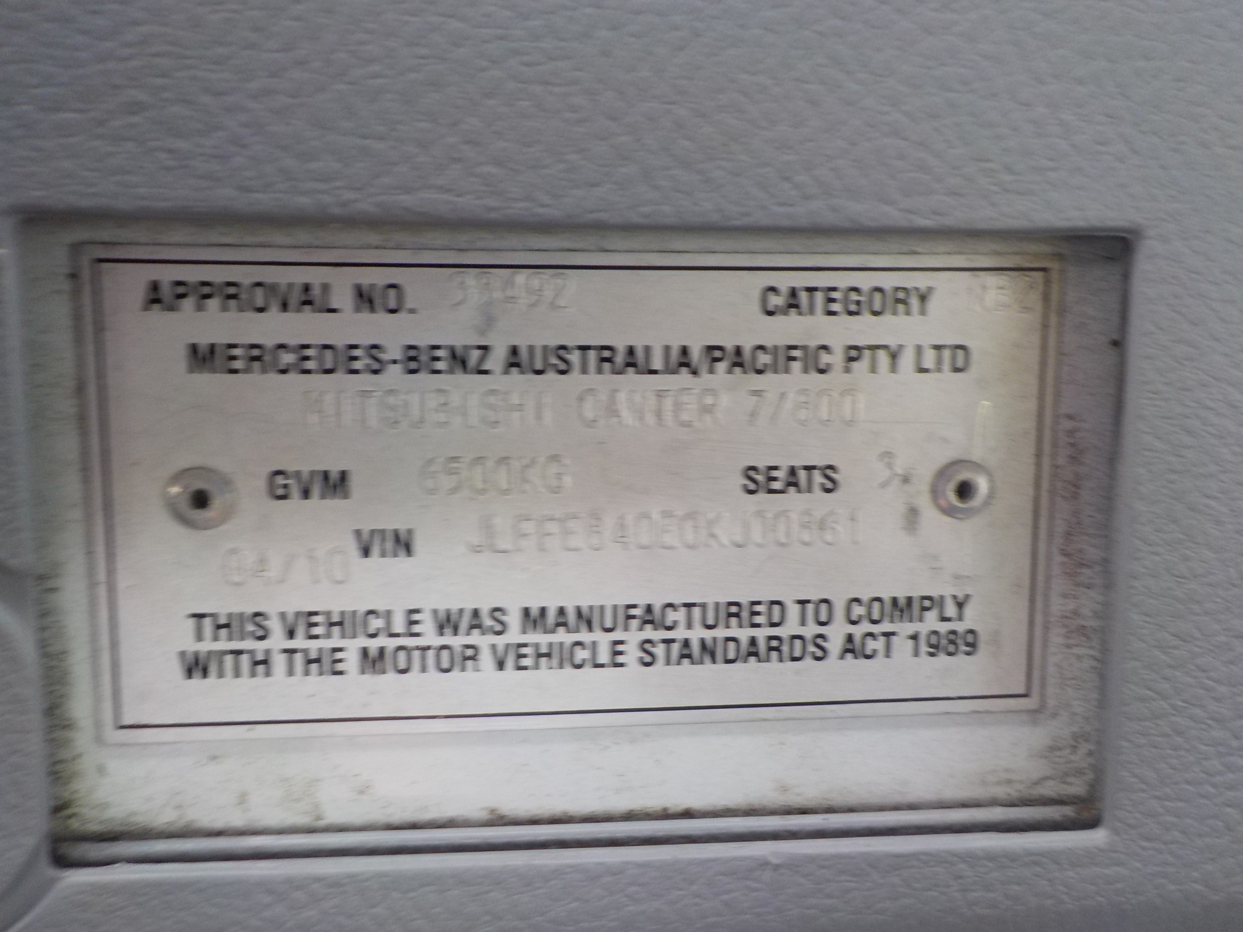 MITSUBISHI CANTER 815 WIDE FFE840 TRUCK AUTOMATIC PANTECH