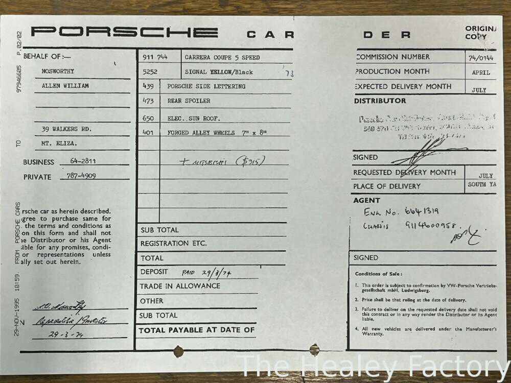 1974 PORSCHE 911 CARRERA 5 SP MANUAL 2D COUPE