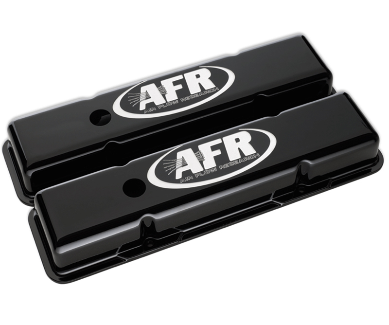 AFR SBF STANDARD VALVE COVERS, BLACK POWDER COAT, INCLUDES RUBBER GROMMETS & BAFFLES (INSIDE HEIGHT 2.75)