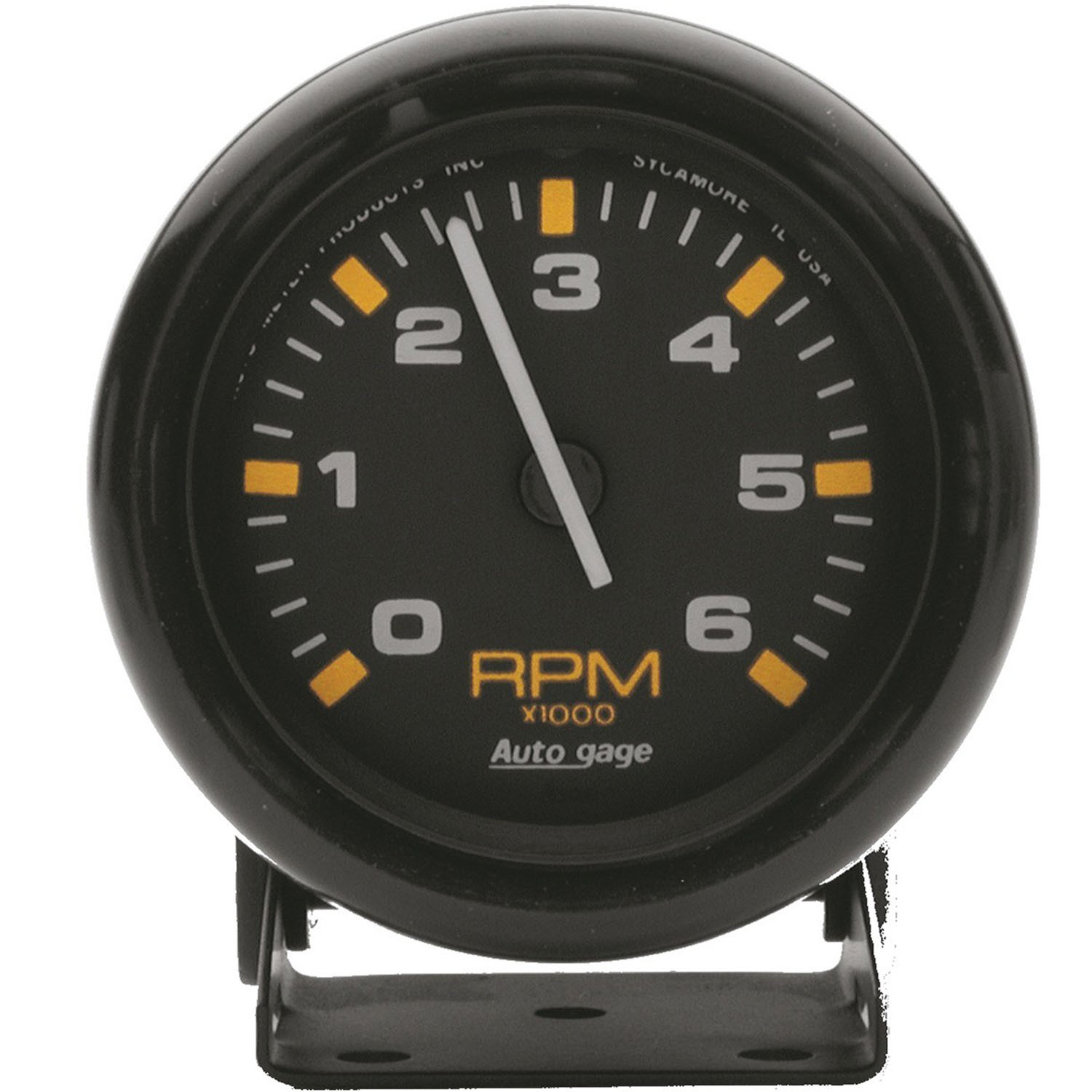 GAUGE, TACHOMETER, 2 3/4", 6K RPM, PEDESTAL, BLK DIAL BLK CASE, AUTOGAGE