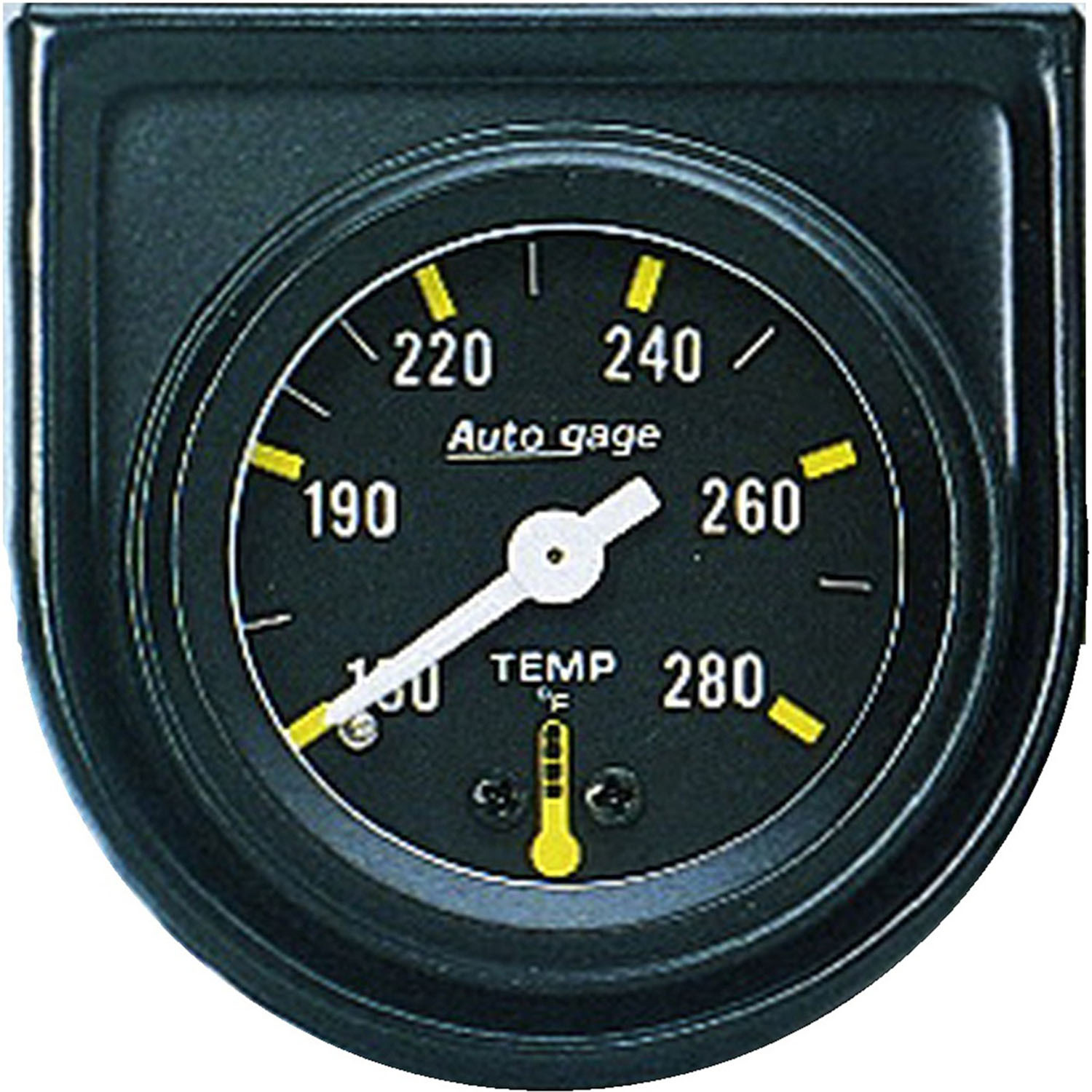 GAUGE CONSOLE, WATER TEMP, 1.5", 280F, MECH, BLK DIAL, BLK BEZEL, AUTOGAGE