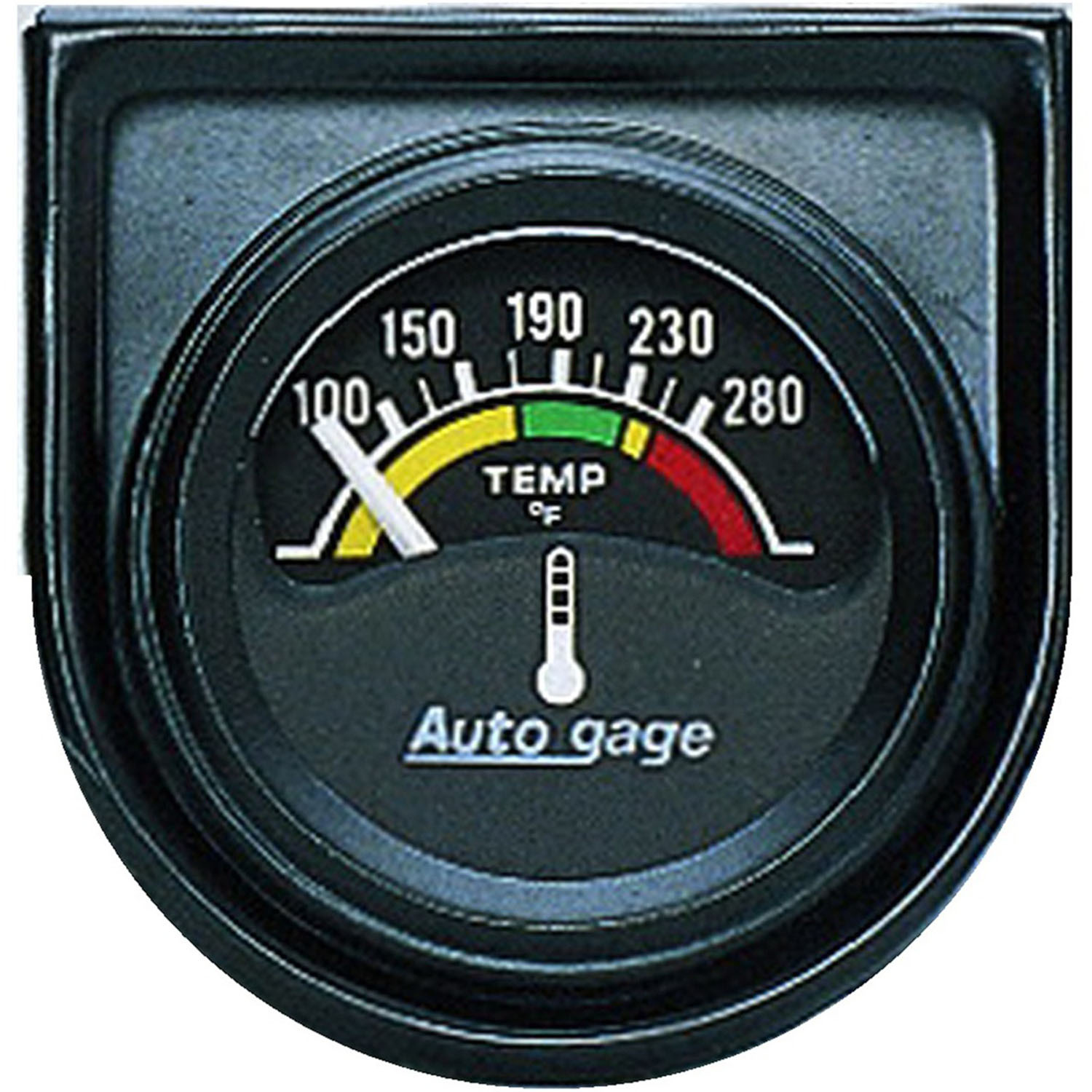 GAUGE CONSOLE, WATER TEMP, 1.5", 280F, ELEC, BLK DIAL, BLK BEZEL, AUTOGAGE