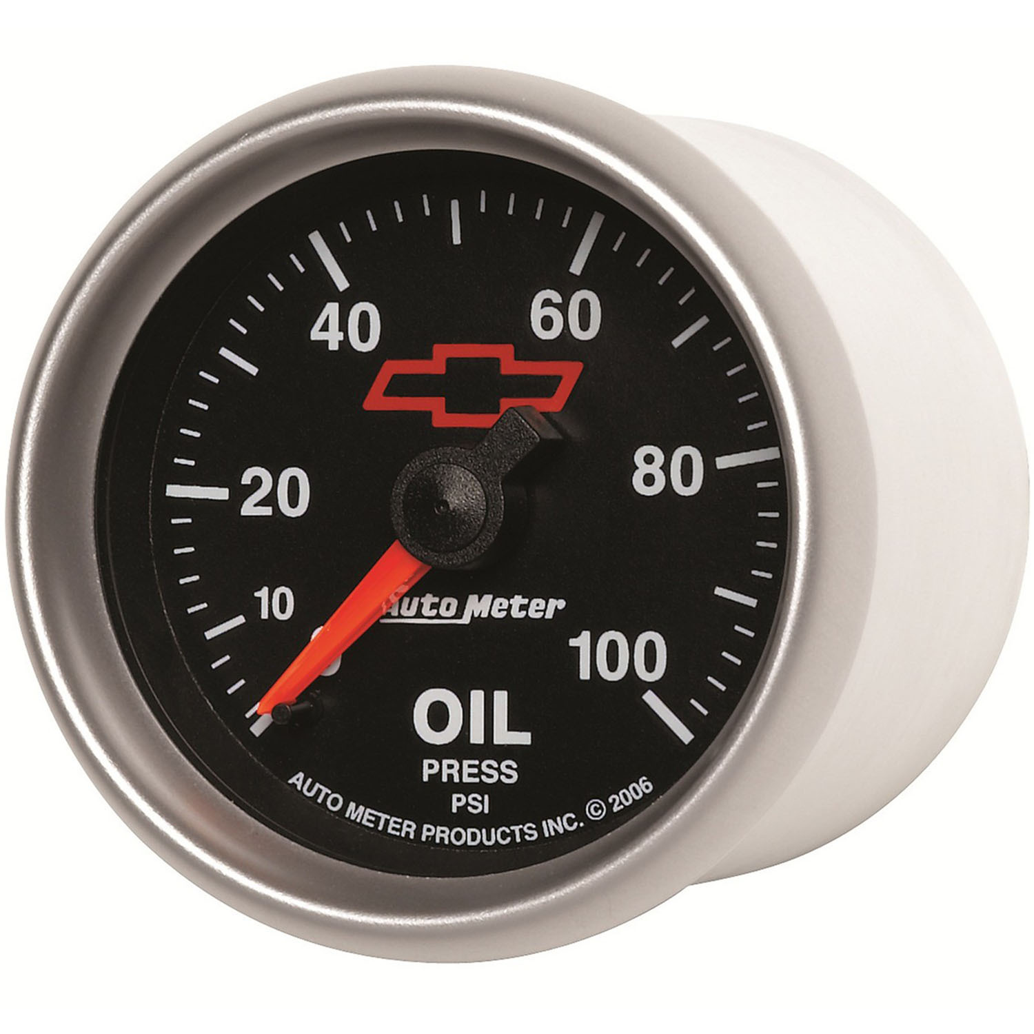 GAUGE, OIL PRESSURE, 2 1/16", 100PSI, MECHANICAL, GM BOWTIE BLACK