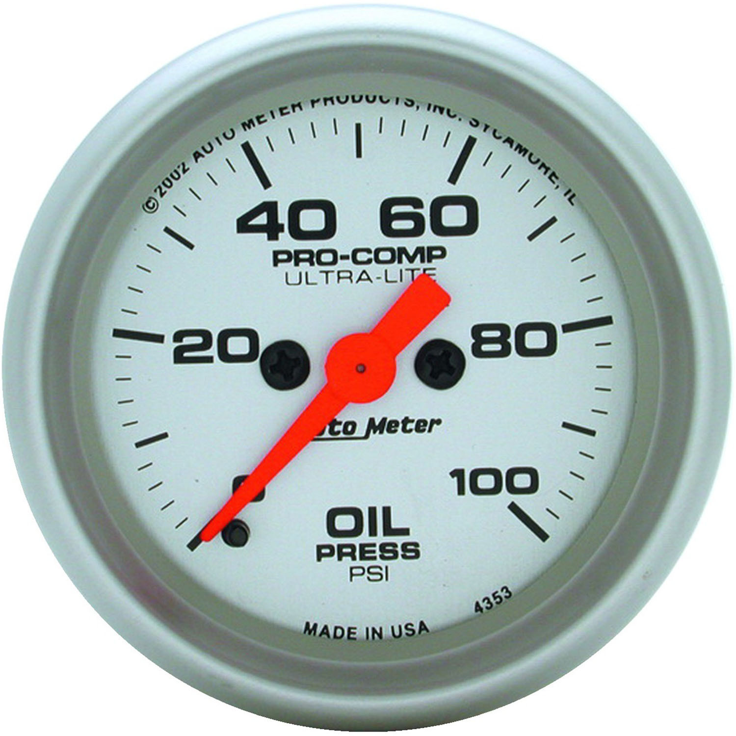 GAUGE ULTRA-LITE OIL PRESSURE 0-100 PSI 2 1/16 IN. ANALOG ELECTRICAL