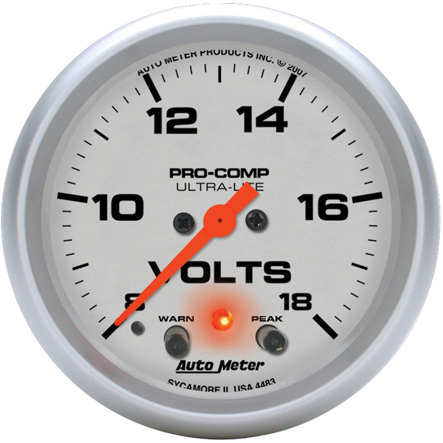 GAUGE, VOLTMETER, 2 5/8", 18V, DIGITAL STEPPER MOTOR W/ PEAK & WARN, ULTRA-LITE