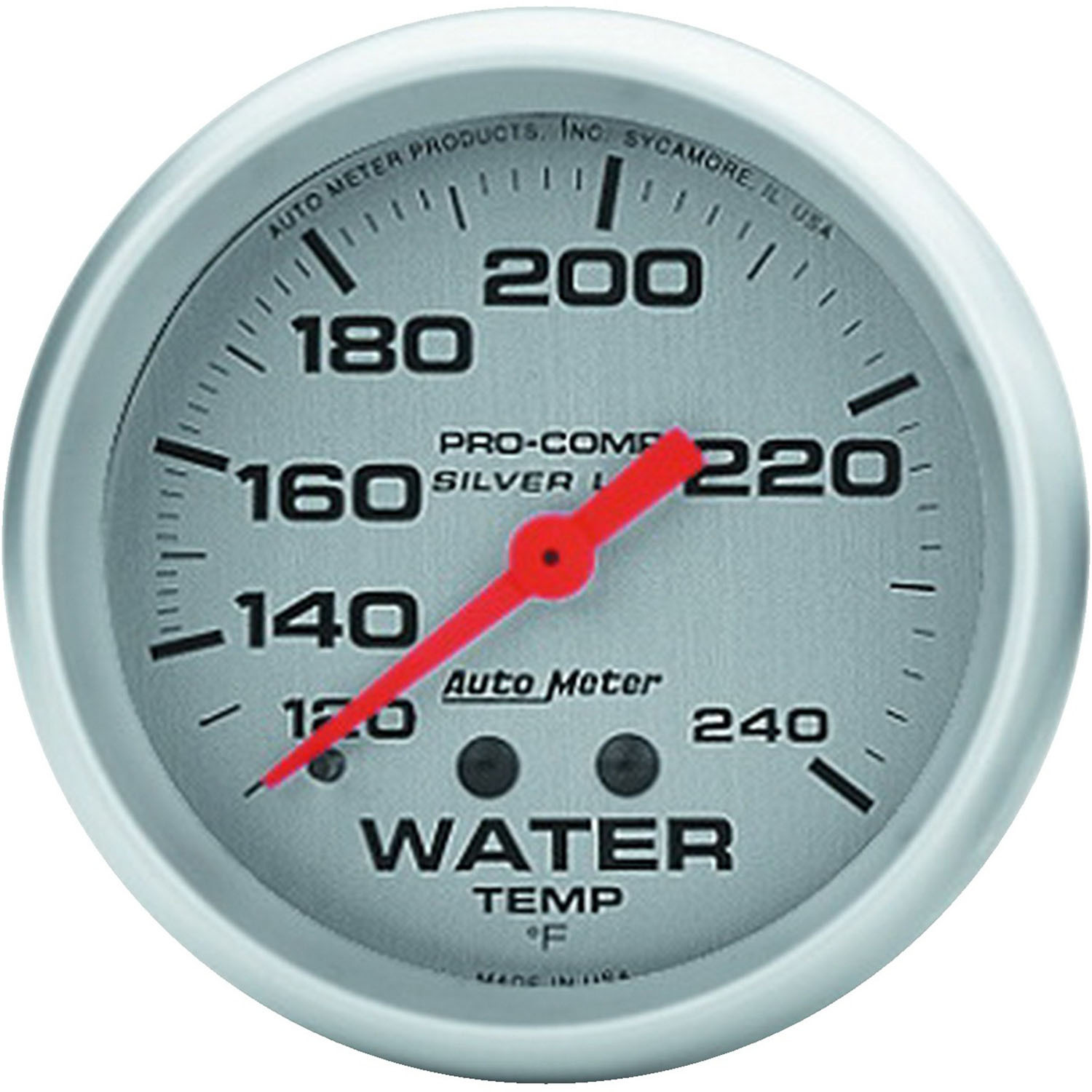GAUGE, WATER TEMP, 2 5/8", 120-240F, LIQUID FILLED MECH, ULTRA-LITE