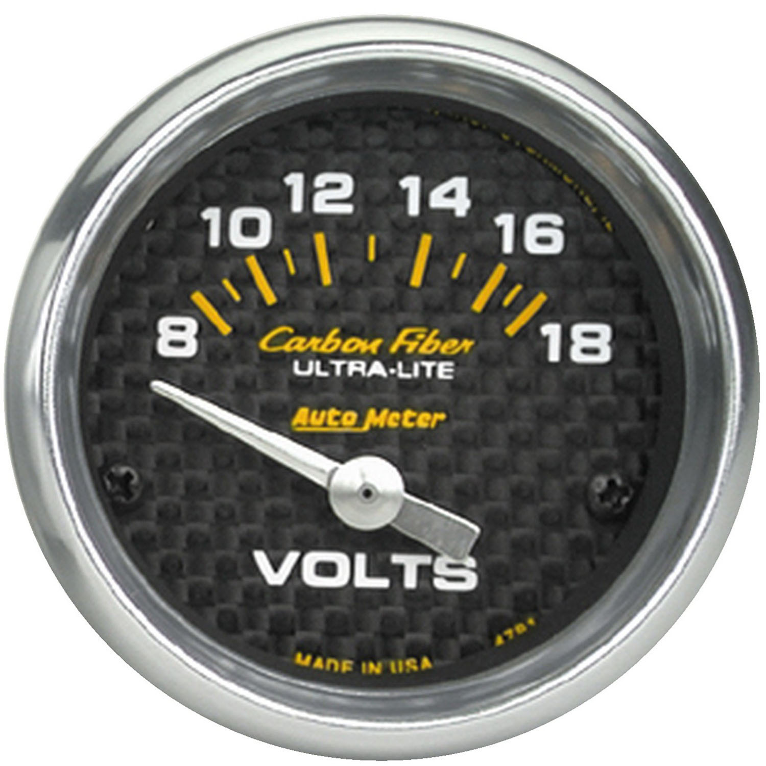 GAUGE, VOLTMETER, 2 1/16", 18V, ELECTRIC, CARBON FIBER