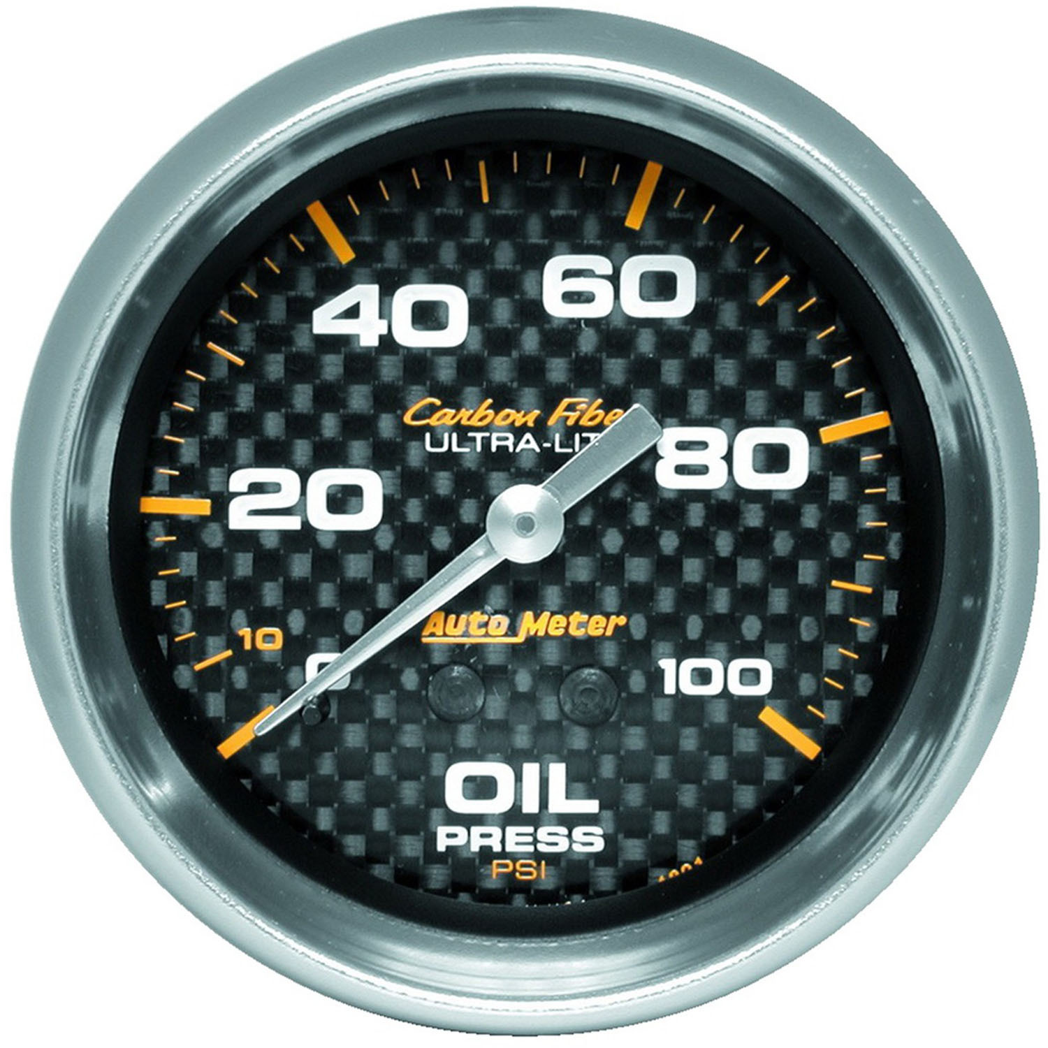 GAUGE, OIL PRESSURE, 2 5/8", 100PSI, MECHANICAL, CARBON FIBER