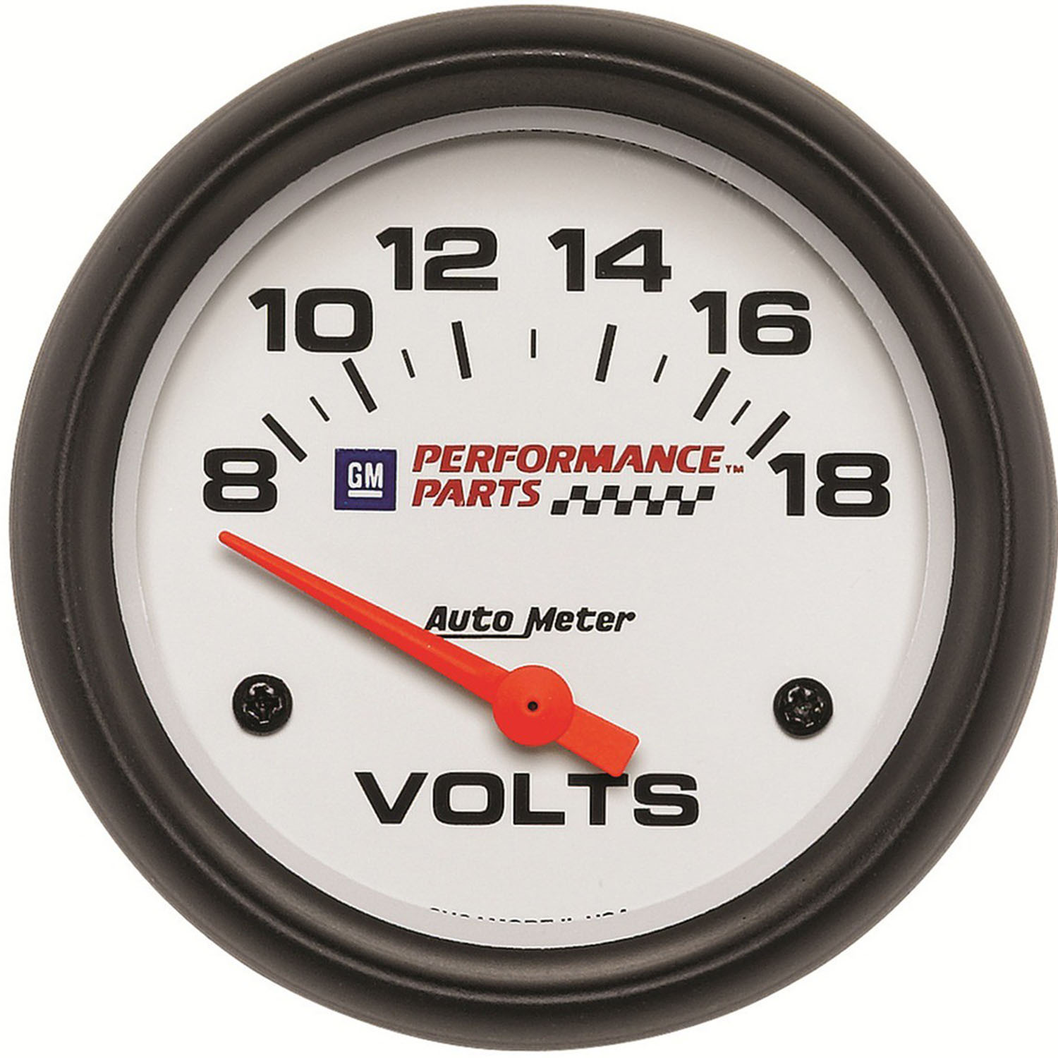 GAUGE, VOLTMETER, 2 5/8", 18V, ELECTRIC, GM PERF. WHITE