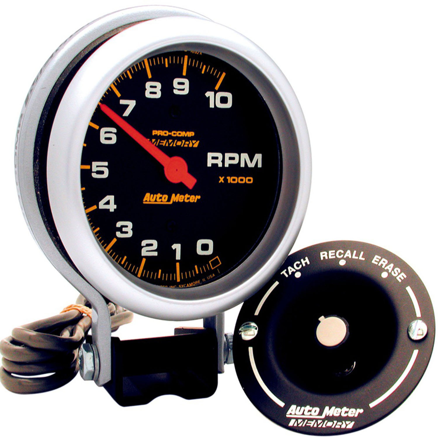 GAUGE, TACHOMETER, 3 3/4", 10K RPM, PEDESTAL W/PEAK MEMORY, PRO-COMP
