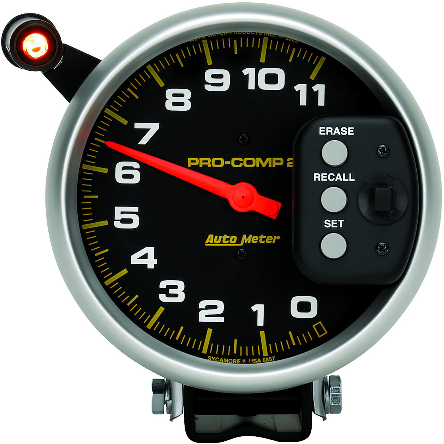 GAUGE, TACH, 5", 11K RPM, PEDESTAL W/ QUICK LITE & PEAK MEMORY, PRO-COMP