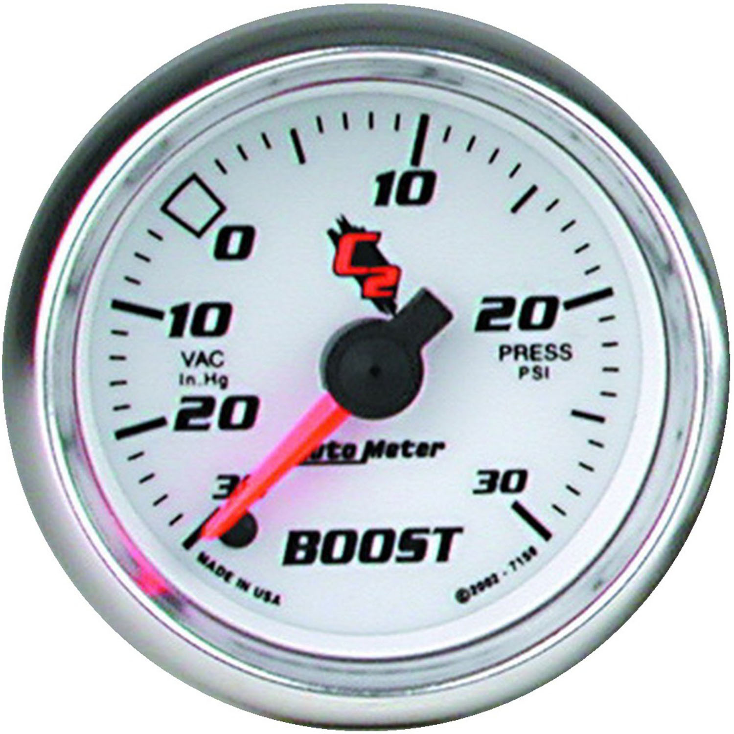 GAUGE, VAC/BOOST, 2 1/16", 30INHG-30PSI, DIGITAL STEPPER MOTOR, C2