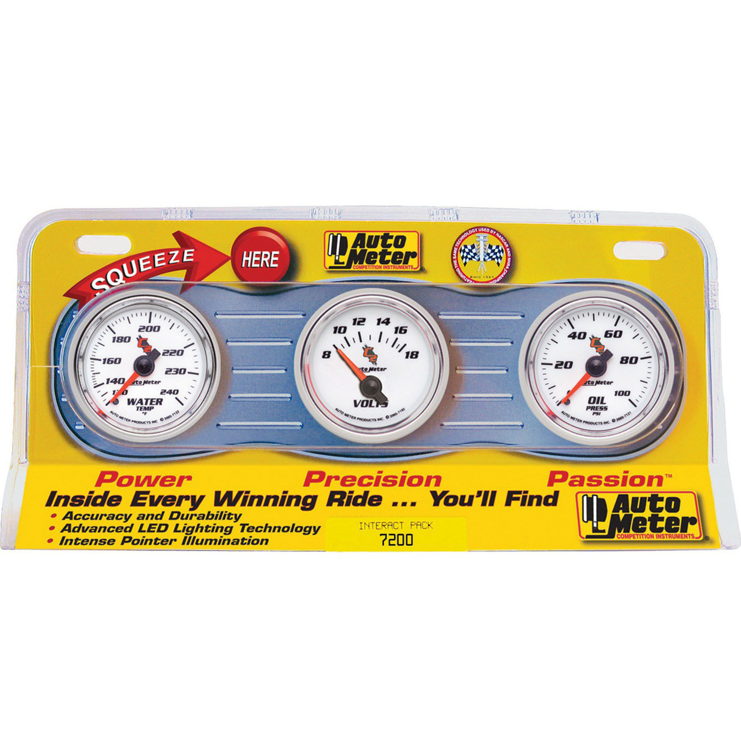 GAUGE KIT C2 ANALOG OIL PRESSURE VOLTMETER WATER TEMPERATURE MECHANICAL KIT