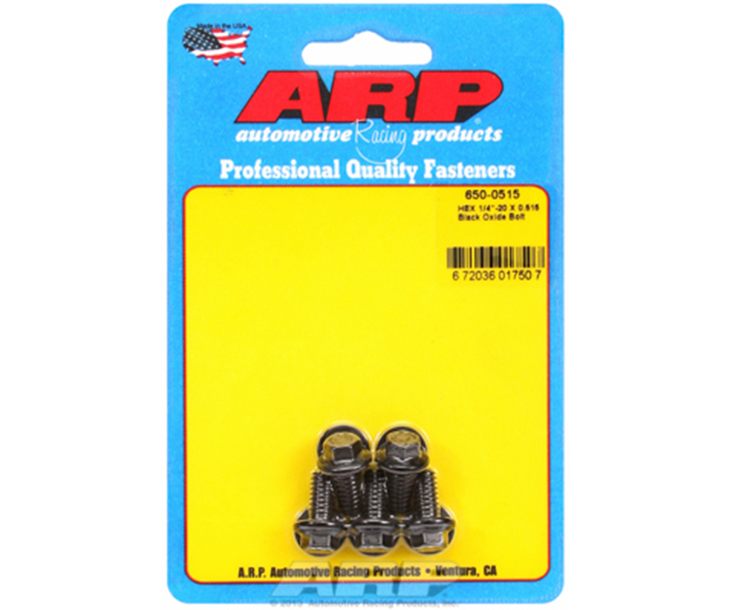 1/4-20 X 4.000 HEX BLACK OXIDE BOLTS