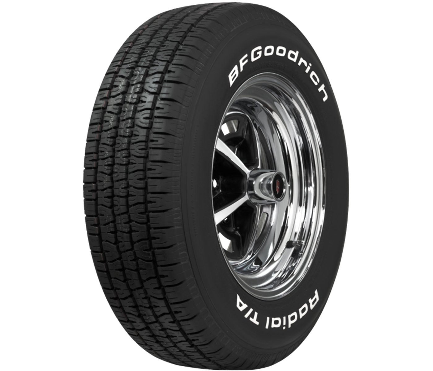 TYRE BF GOODRICH RADIAL T/A, 215 /70R14 S-SPEED RATED, 1,753 LB. LOAD, SOLID WHITE LETTERS, EACH