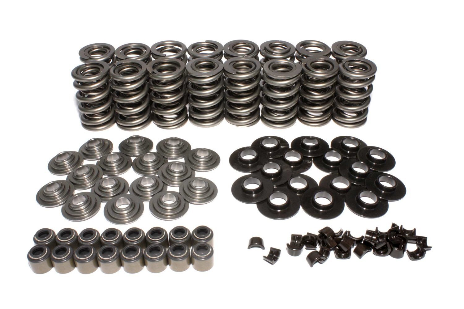 VALVE SPRINGS DUAL TYPE STANDARD STYLE 400 LBS./IN. RATE 1.320 IN. O.D. LOCKS RETAINERS SET OF 16