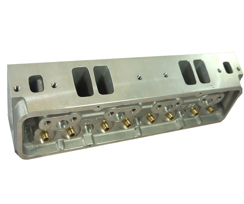 CHI SBC 23' 230CC RAISED INTAKE CNC PORTED COMPLETE STREET SOLID ROLLER ASSEMBLY CYLINDER HEAD, 64CC CHAMBER