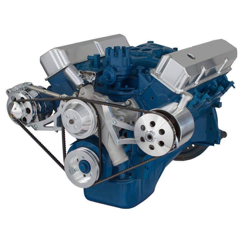 FORD 390 V-BELT SYSTEM - ALTERNATOR & POWER STEERING WITH FORD PUMP