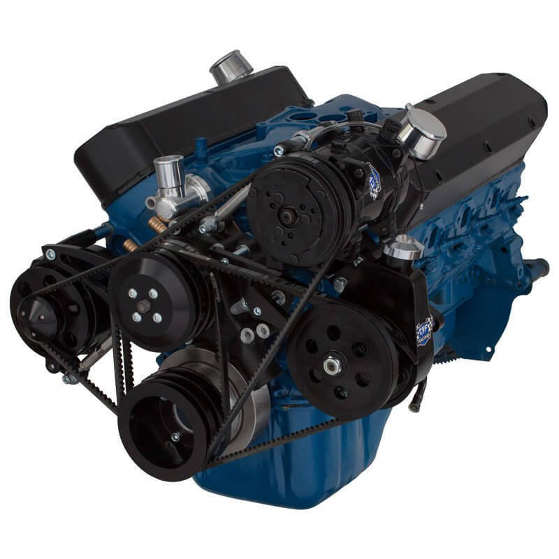 BLACK FORD 289-302-351W V-BELT SYSTEM - AC, ALTERNATOR & POWER STEERING