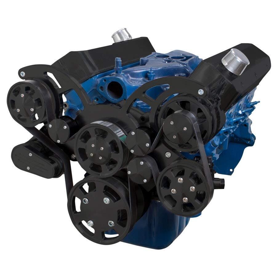 BLACK SERPENTINE SYSTEM FOR 289, 302 & 351W - POWER STEERING & ALTERNATOR - ALL INCLUSIVE