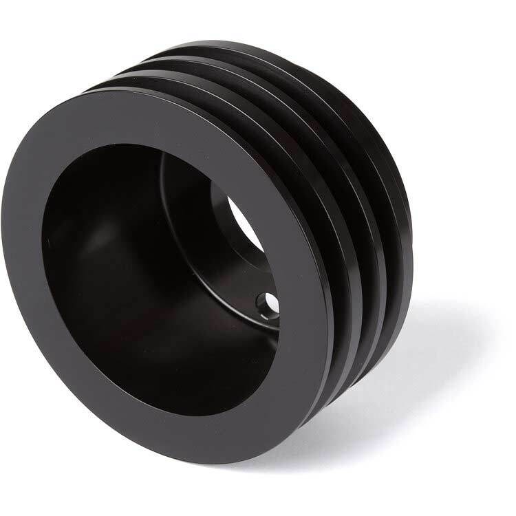 STEALTH BLACK BIG BLOCK CHEVY CRANKSHAFT PULLEY 3 GROOVE HIGH FLOW - LWP