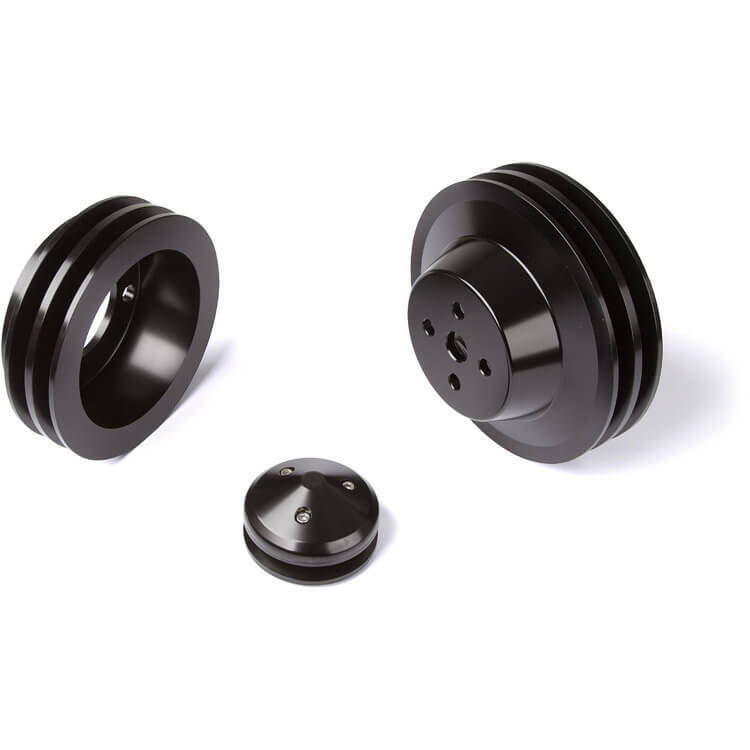 STEALTH BLACK FORD SMALL BLOCK PULLEY KIT PS (4 BOLT CRANK - 289 WP)