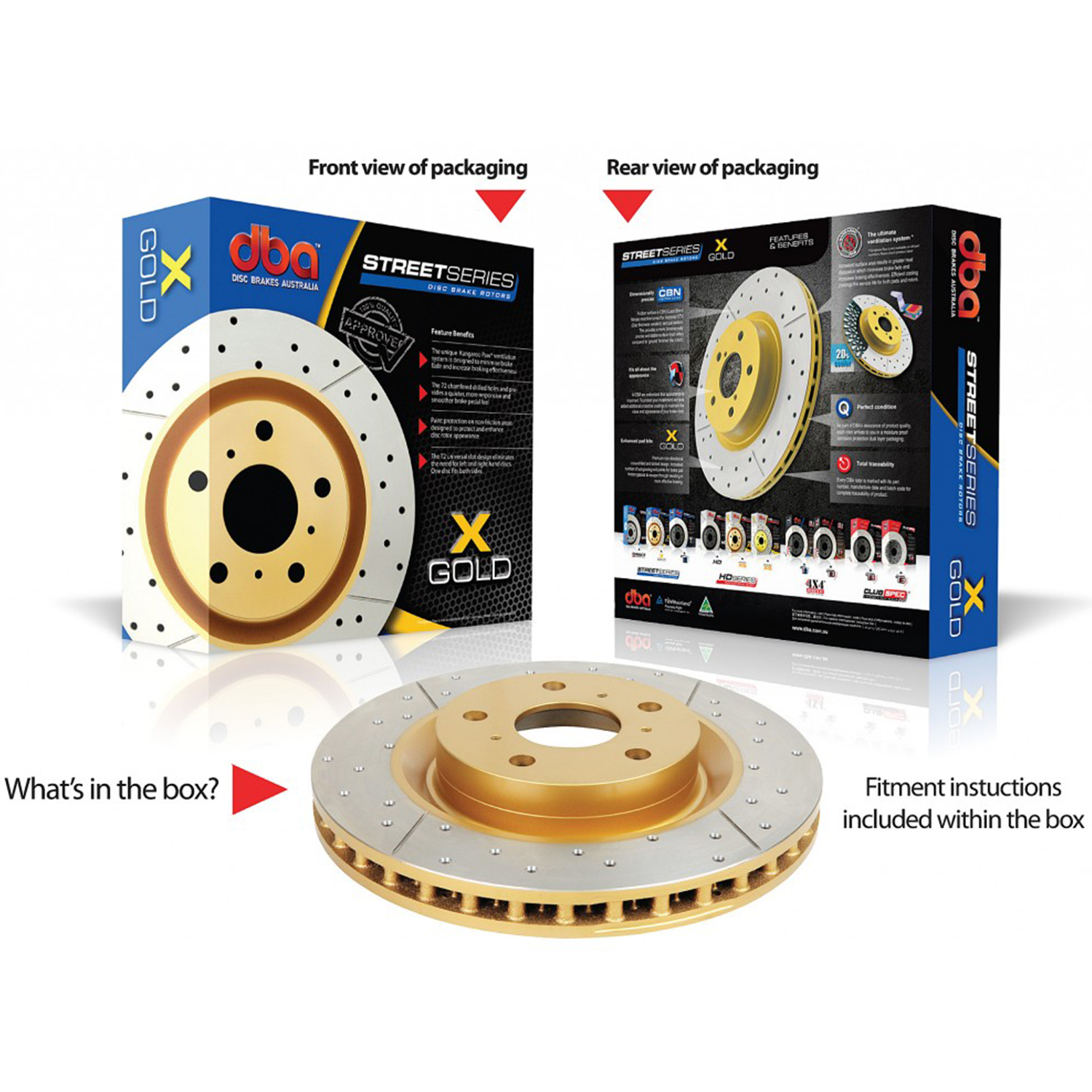 BRAKE ROTOR STREET GOLD CROSS-DRILLED SLOTTED [ HOLDEN 92-93 VP VQ IRS R ]