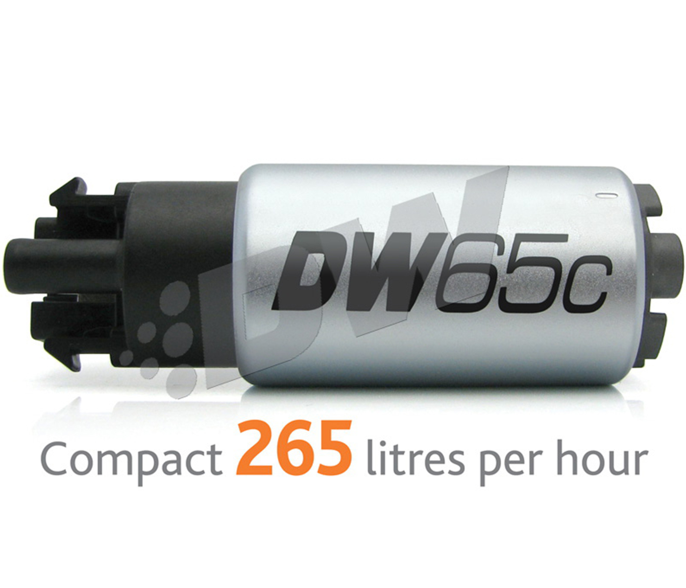 DW65C SERIES, 265LPH COMPACT FUEL PUMP WITHOUT MOUNTING CLIPS AND INSTALL KIT FOR 05-10 FORD MUSTANG V6/V8 (EX GT500)