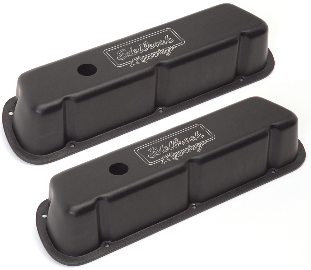 VALVE COVERS;V/C VICTOR SERIES SBC LOW PROFILE DIE CAST VALVE COVERS W/BLK POWDER COAT TEXTURE FINISH