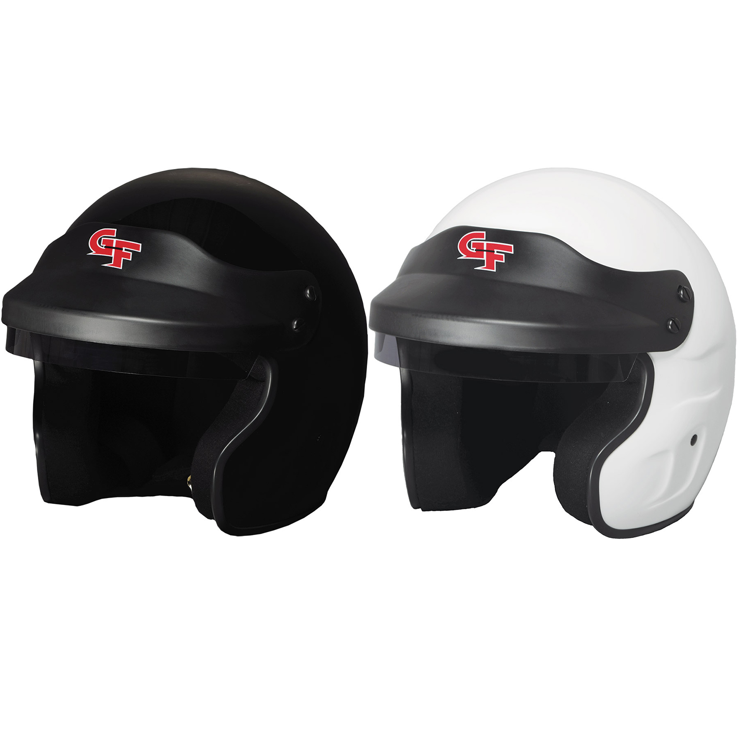 HELMET GF1 OPEN FACE COOLTEC FIRE-RESISTANT LINER GLOSS BLACK SNELL SA2015 SMALL EACH