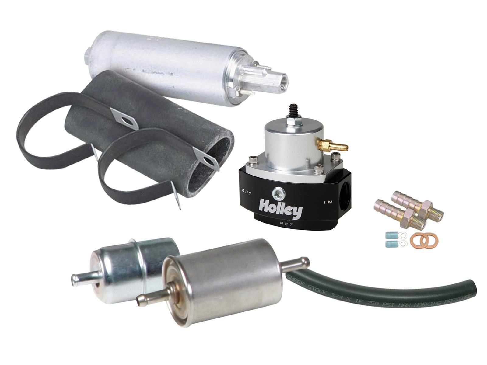 FUEL PUMP SYSTEM PLUMBING KIT TERMINATOR EFI PUMP REGULATOR TWO FILTERS SUPER STOCK HOSE FITTINGS KIT