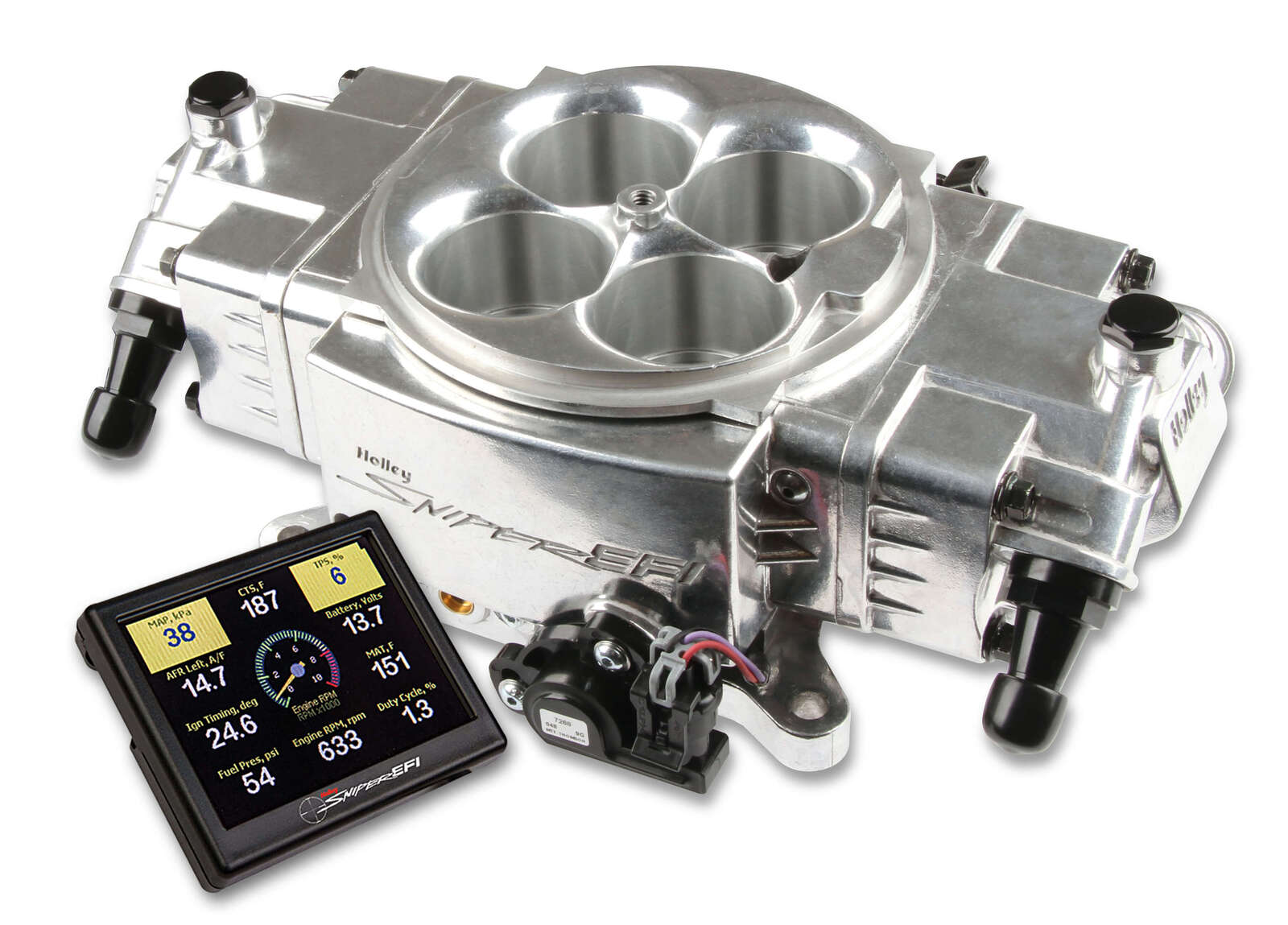 FUEL INJECTION SYSTEM, SUPER SNIPER STEALTH, 4150 FLANGE, POLISHED, UP TO 1250 HP, 870 CFM, EIGHT 100 LBS./HR. INJECTORS, KIT