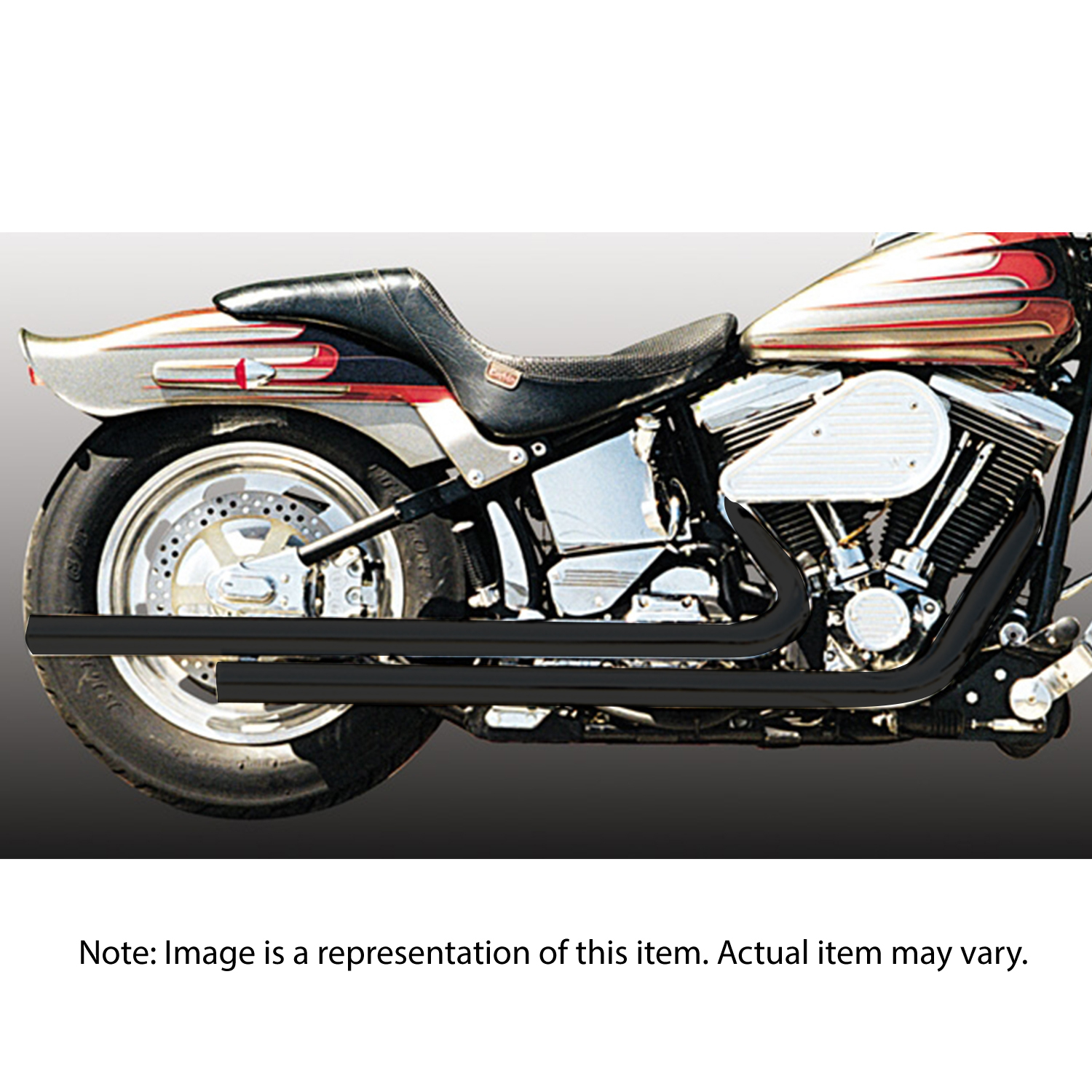 EXHAUST PIPES REBEL BLACK FOR HARLEY 84-07 SOFTAIL SHORT STAGGERED STRAIGHT CUT