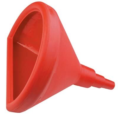 FUNNEL 15'' D-SHAPED PLASTIC RED 16 IN. LENGTH EACH