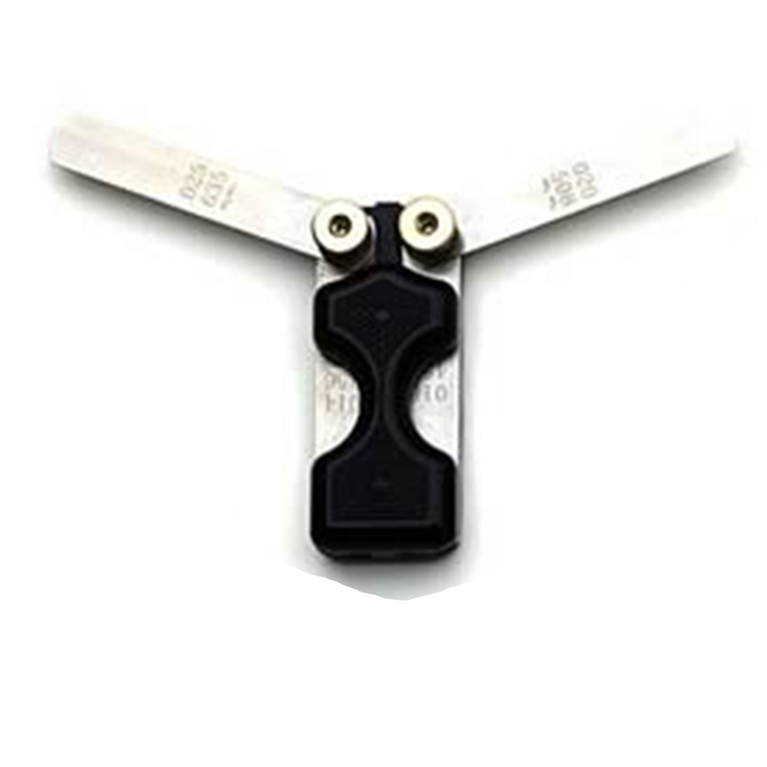 BILLET DUAL FEELER GAUGE HANDLE BLACK : GAUGES ATTACH ON SAME END. ACCEPTS ALL STYLES OF 1/2' WIDE FEELER GAUGES