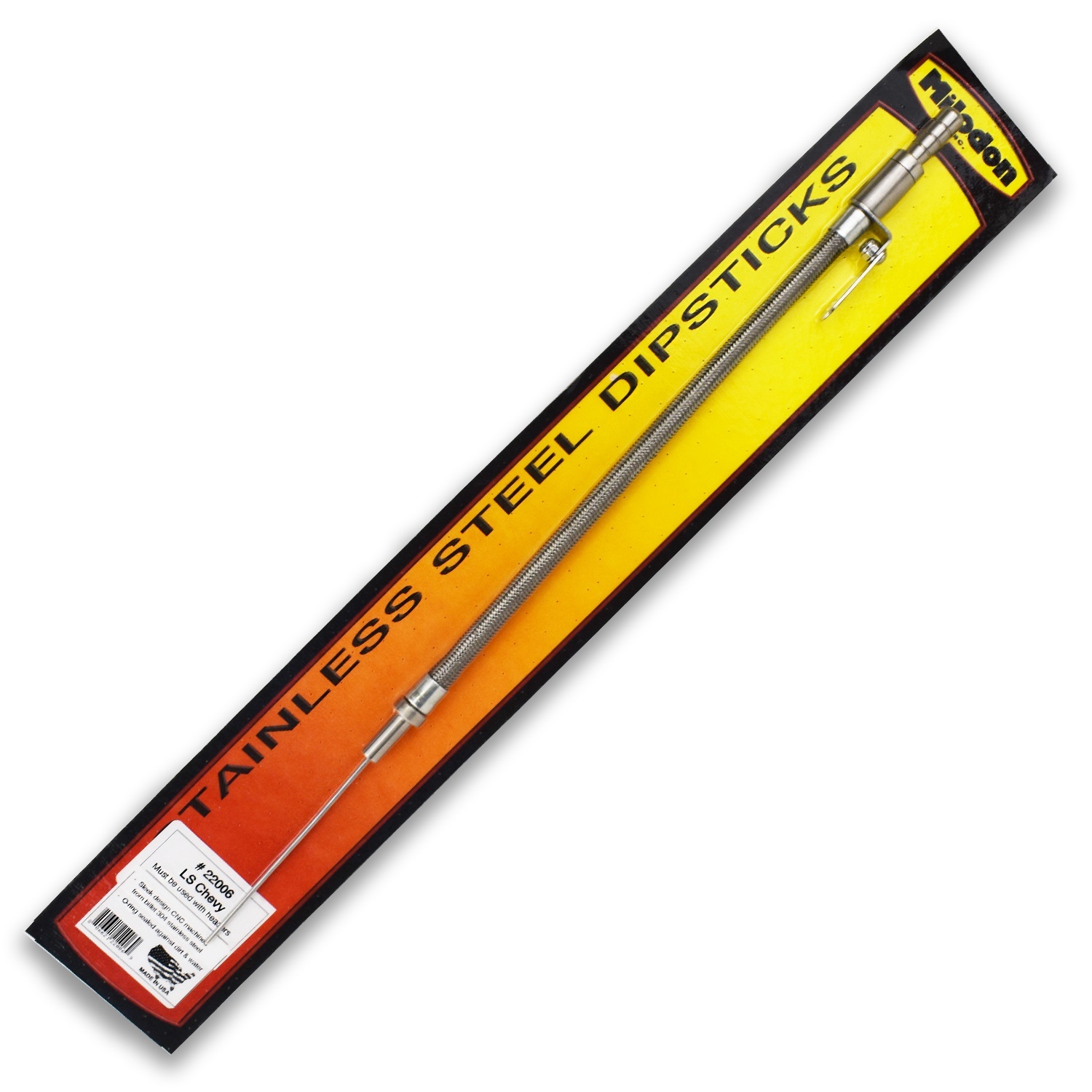 OIL DIPSTICK BRAIDED STAINLESS STEEL/ALUMINUM NATURAL CHEVROLET LS GEN III EACH